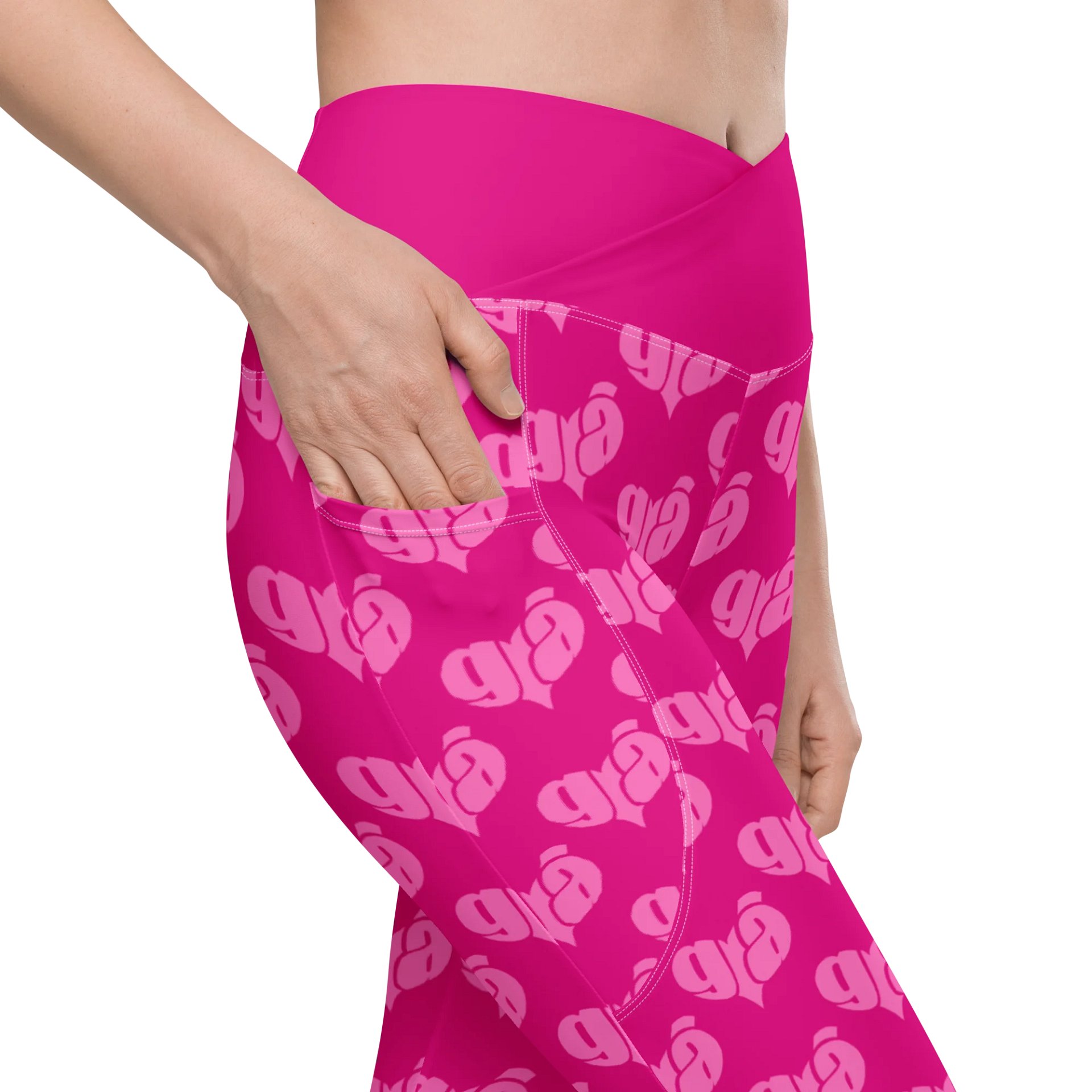 Grá Meaning Love 🩷 Crossover Waist Leggings With Pockets product image (10)