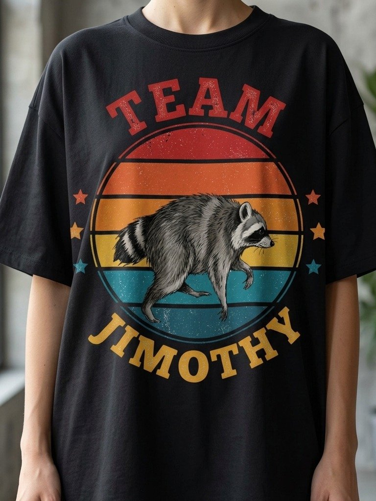 Team Jimothy Short Spine Raccoon T-Shirt — Vintage Graphic Tee product image (1)
