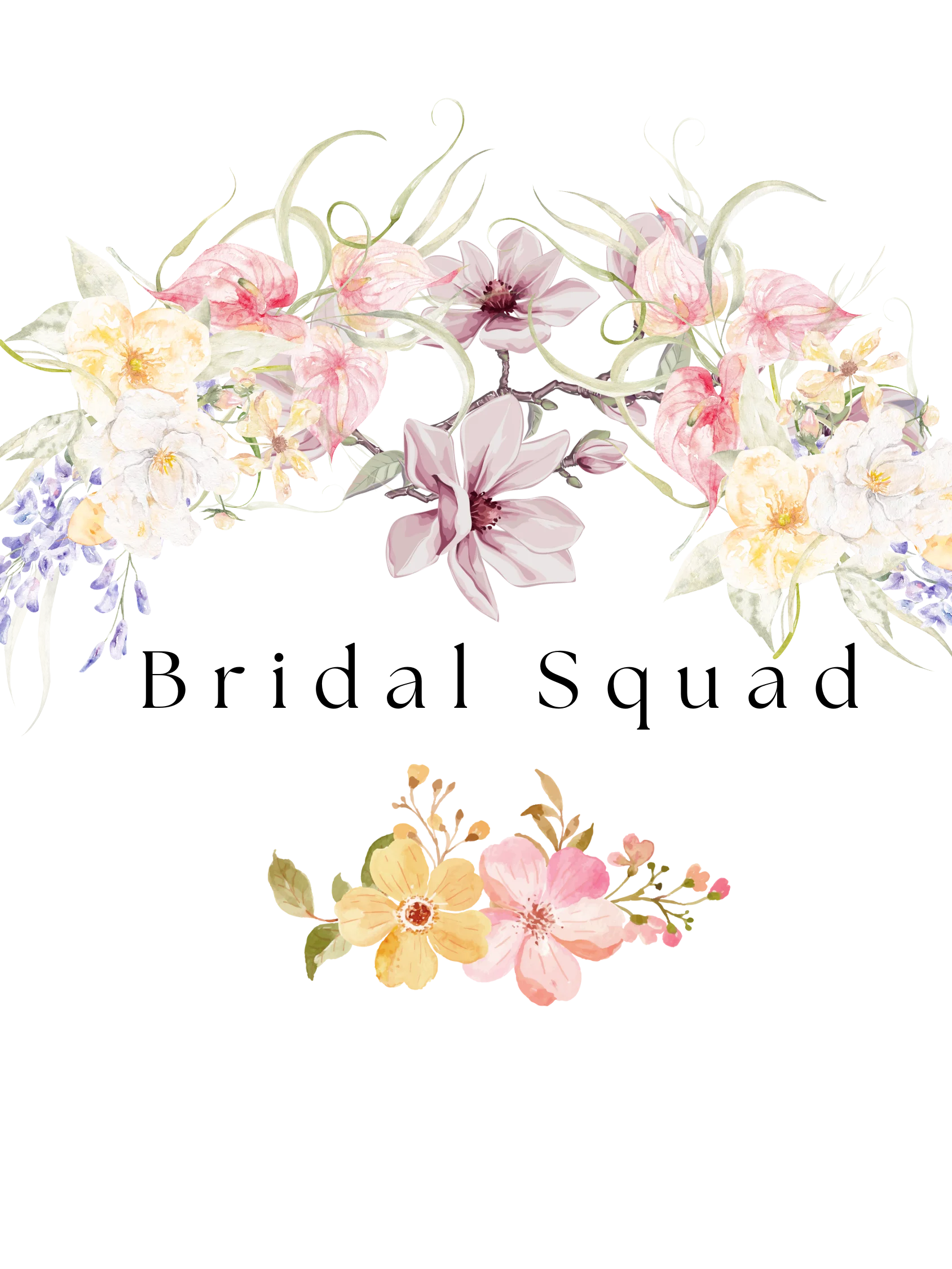 Bridal Squad T-Shirt 007 Delicate Flowers Logo Dress product image (2)