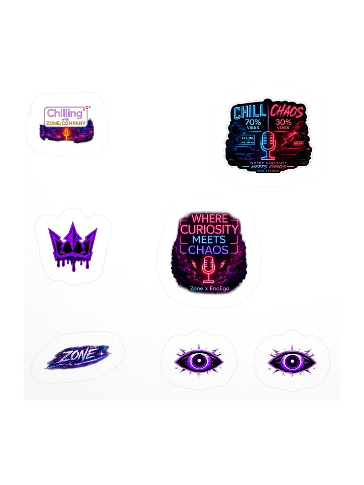 Where Curiosity Meets Chaos — Neon Mic Sticker Zone Edition product image (1)
