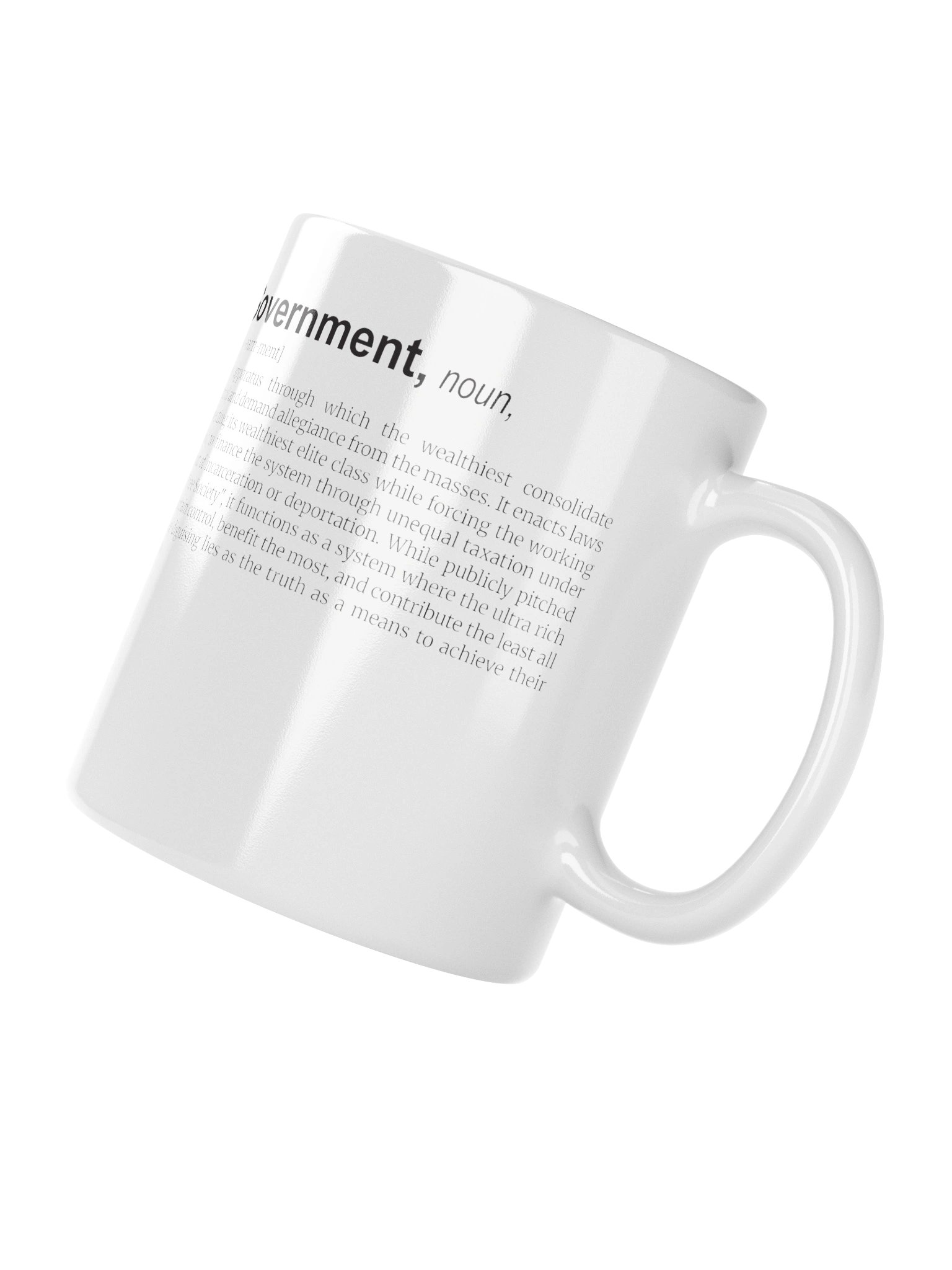 High Quality Mug With Satirical Definition of "Government" product image (10)