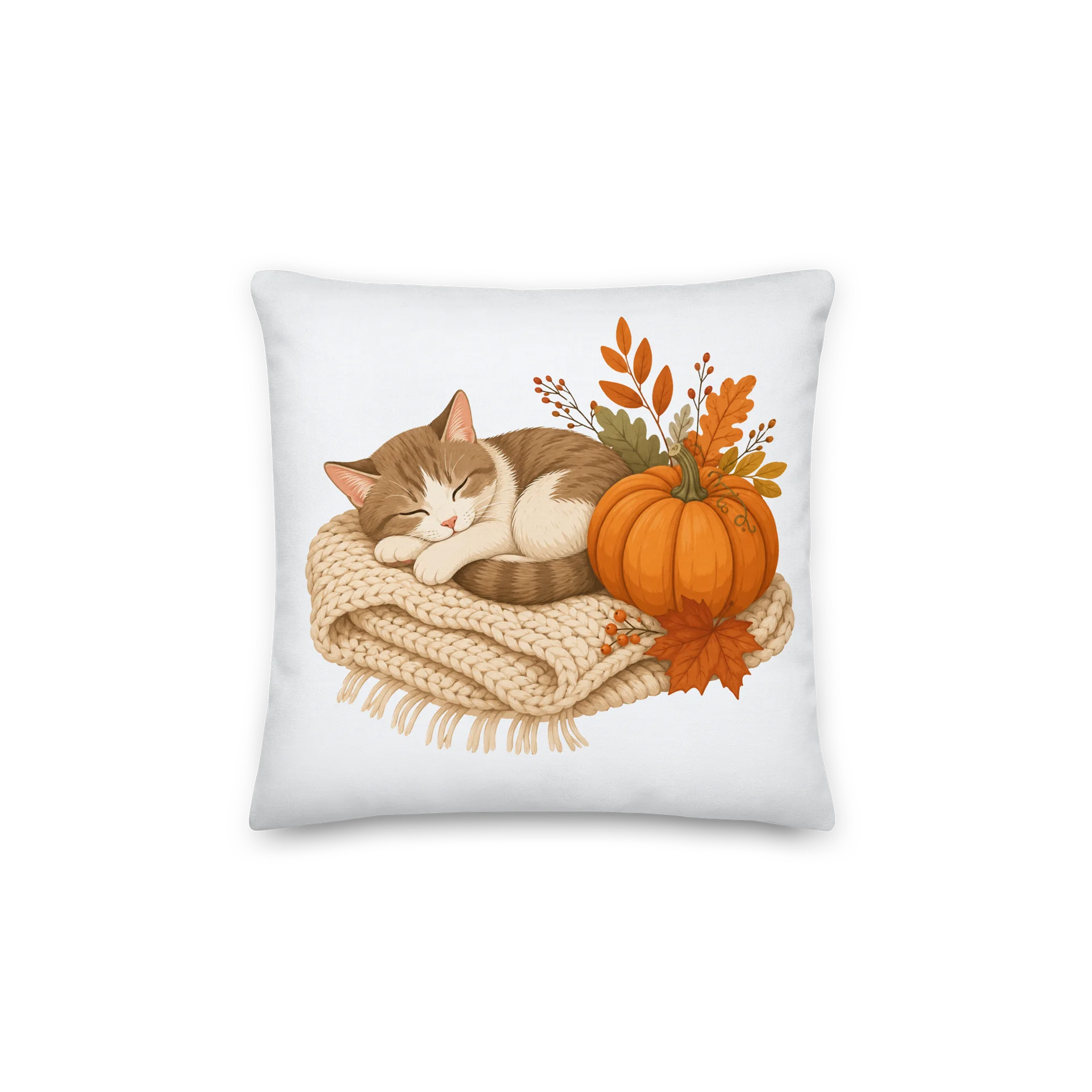 The Pumpkin Nap — Two-Sided Autumn Cat Pillow product image (3)