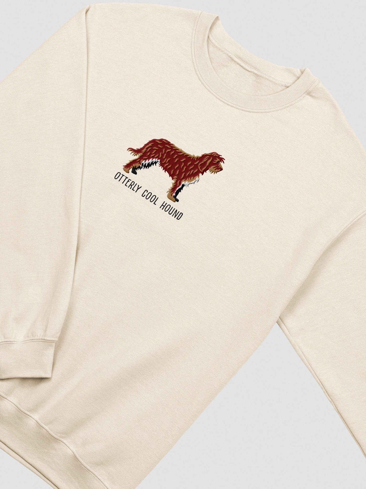 Otterly Cool Hound Sweatshirt (Embroidered) of an Otterhound(Chocolate) product image (6)