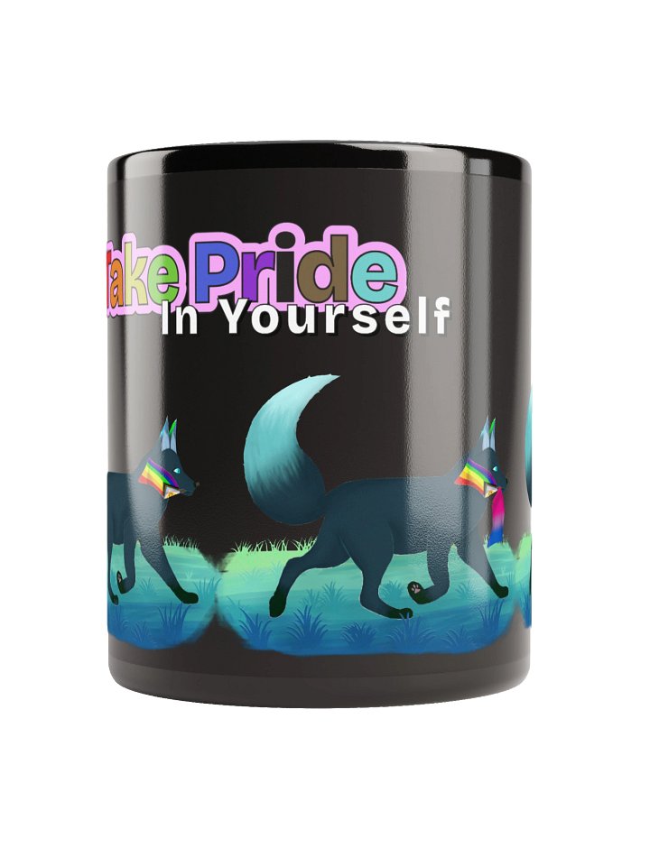 Both Flags - Fox Pride Trot Black Glossy Mug product image (2)