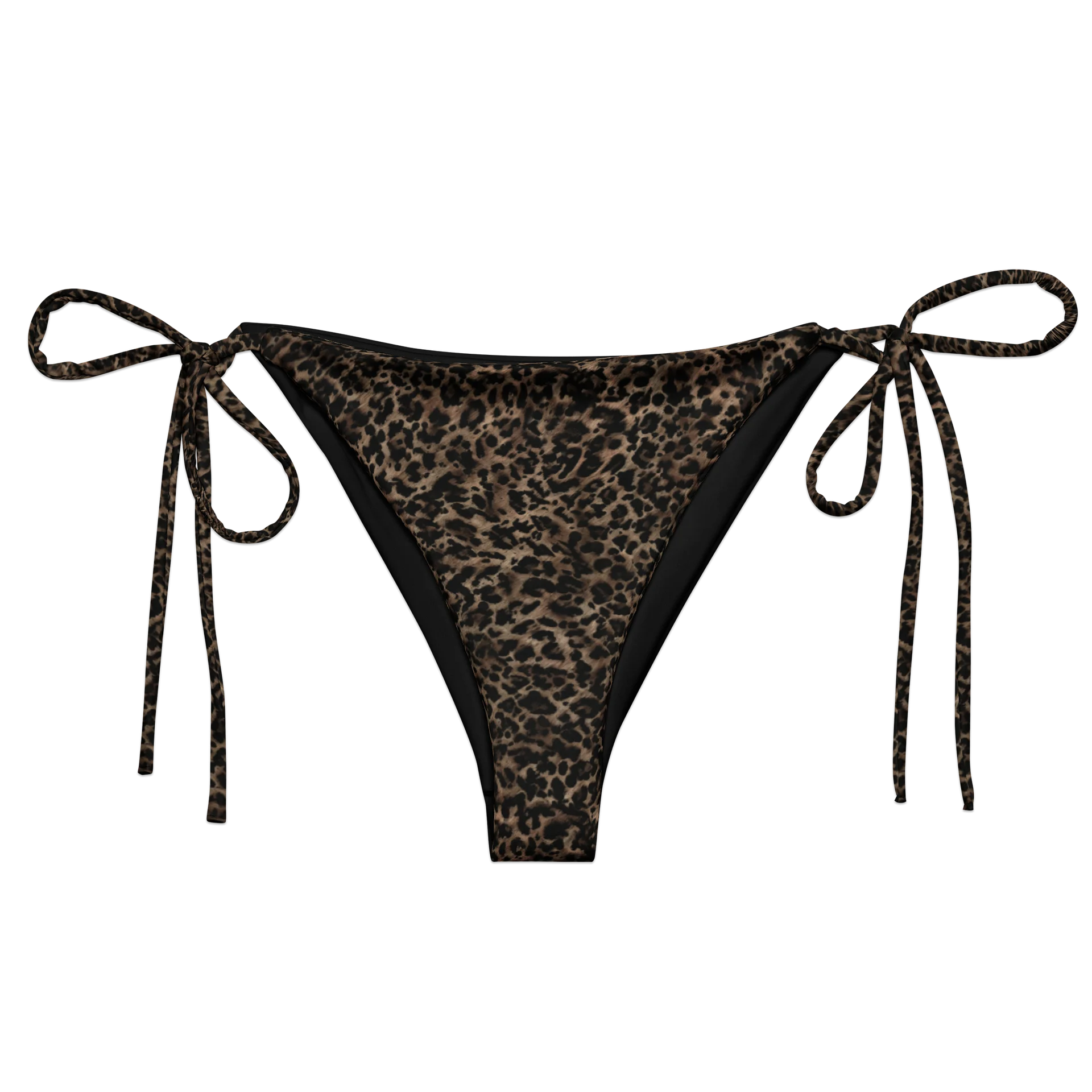 Recycled String Bikini Bottom "Chic Dark Brown Leopard" product image (2)