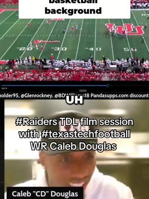 Film session with #texastech WR Caleb Douglas #raiders #footballtiktok #raidersfootball #texastechfootball 
