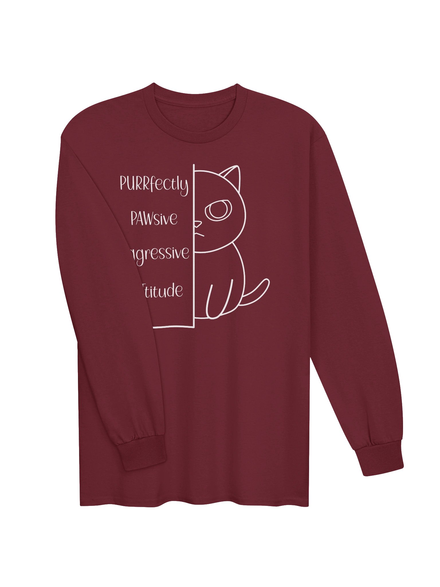 Passive Aggressive Cattitude - Unisex Adult Long Sleeve T-shirt product image (2)