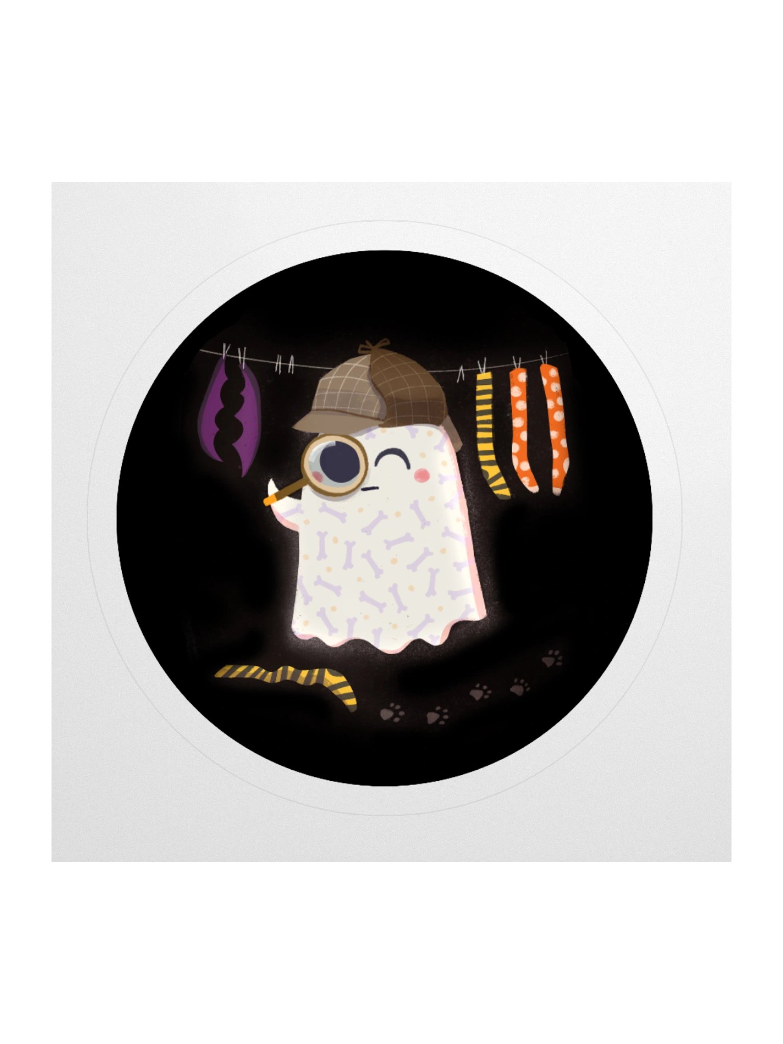 Little Ghost - Sherlock Bones - Vinyl Sticker product image (2)