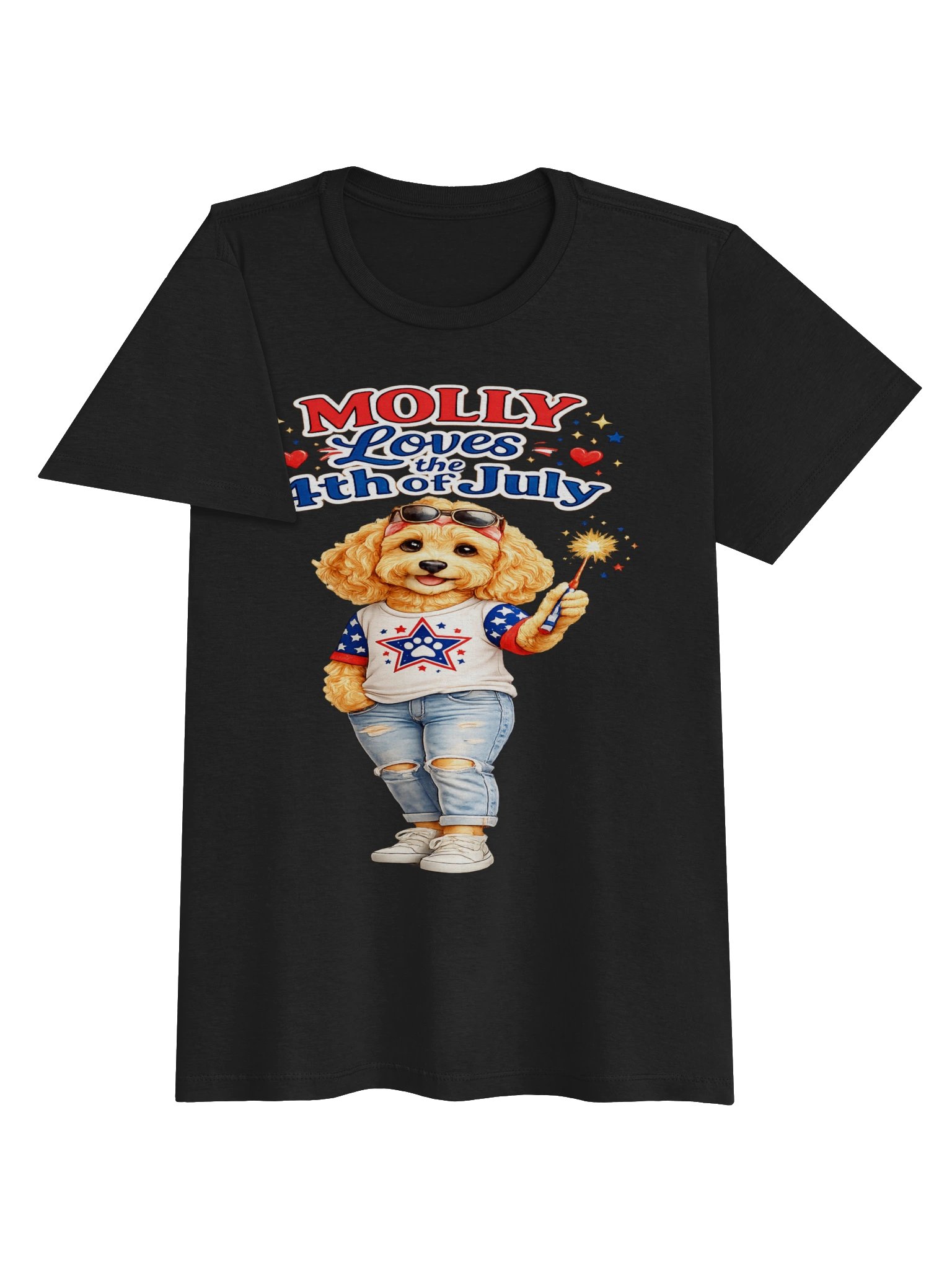 Molly Loves the 4th of July Dog Adult Tee product image (3)