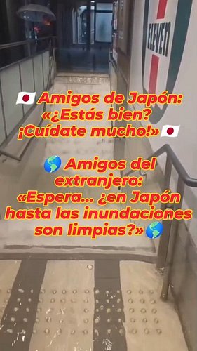 🇯🇵 Amigos de Japón:

«¿No te pasó nada? ¡Cuídate mucho!»

🌎 Amigos del extranjero:

«Espera... ¿en Japón hasta el agua de la ...