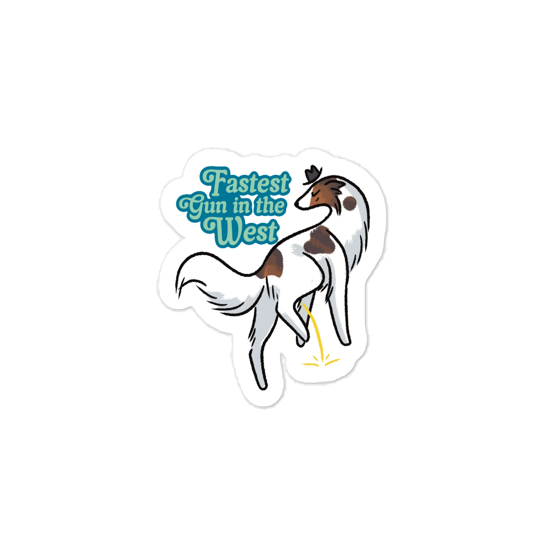 Fastest Gun in the West - Brindle and White - Kiss-Cut Vinyl Sticker product image (1)