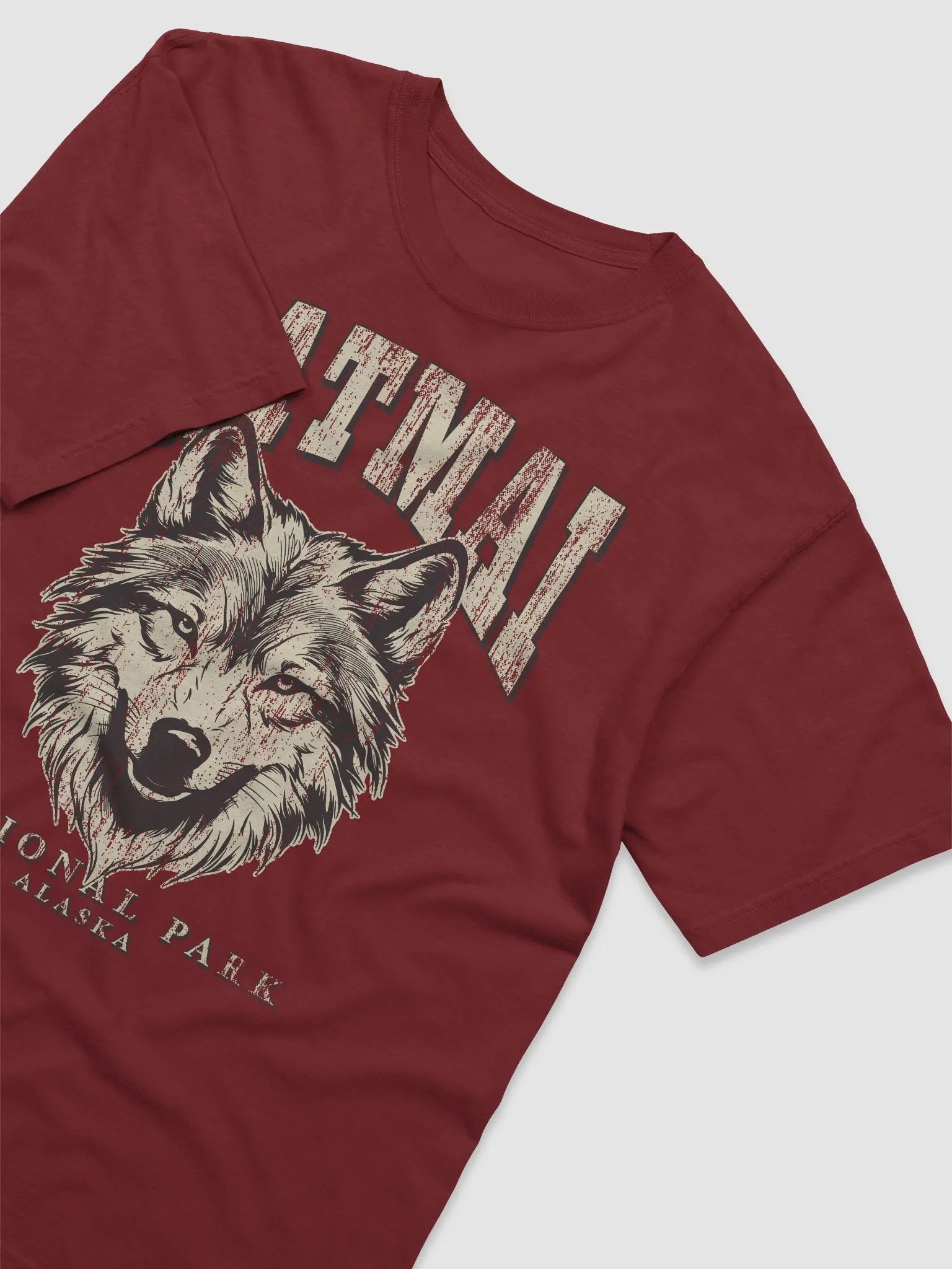 Katmai National Park, Alaska Tee | Vintage-Style Grunge Western Shirt with a Wolf's Head product image (13)