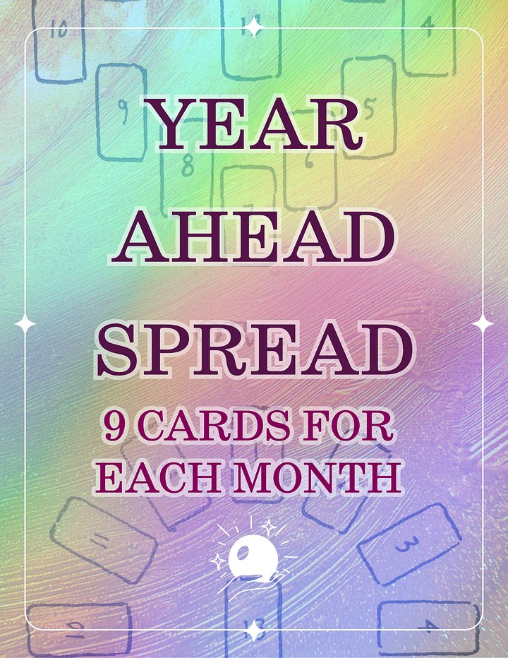 A Year Ahead Spread : 9 Card Tarot Reads Each Month product image (1)
