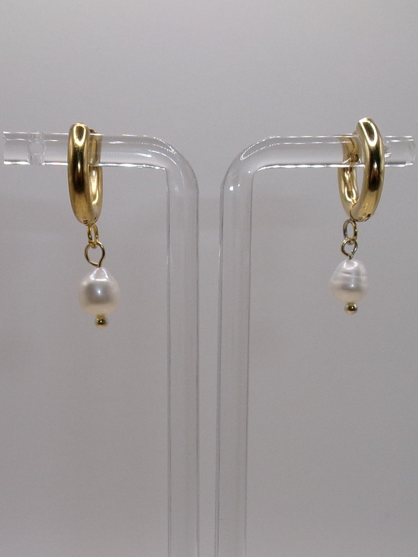Small Pearl Hoop Earrings product image (1)
