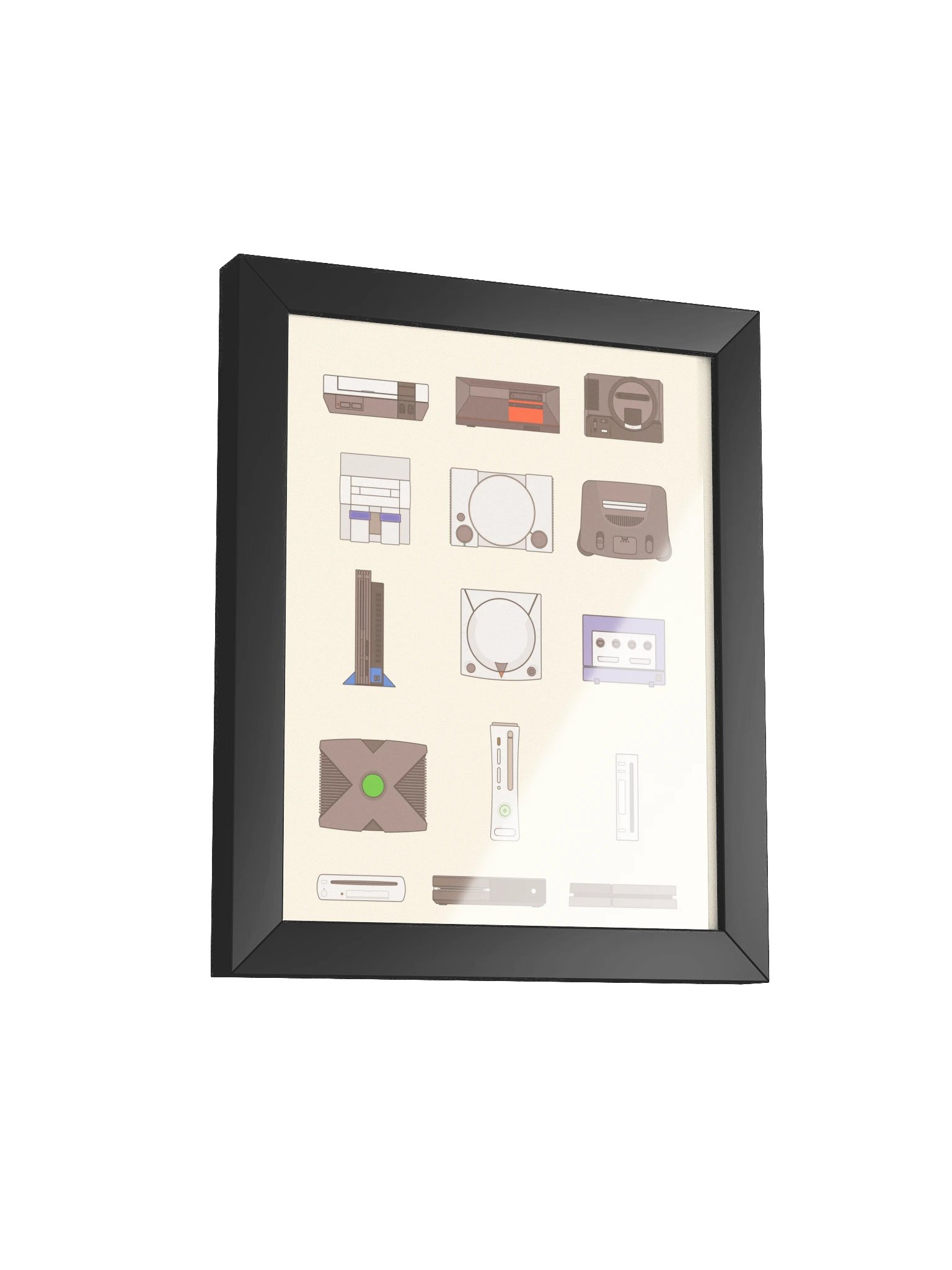 Retro Consoles (Beige) | Framed product image (2)