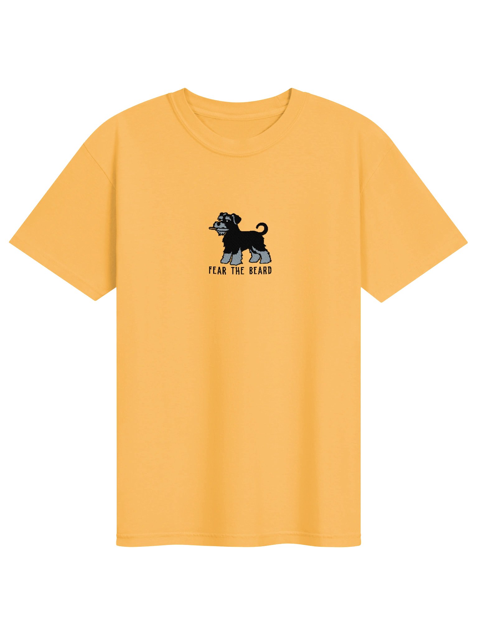 Fear the Beard Funny Chibi-Style Embroidered T-Shirt for Schnauzer(Black & Silver) Owners product image (73)