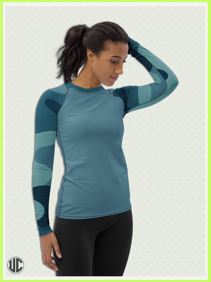 Zahra's Ocean Wave Camo – Women’s Rash Guard product image (1)