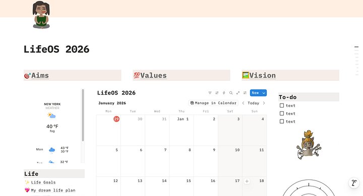 LifeOS 2026 - Template for Notion (digital download) product image (1)