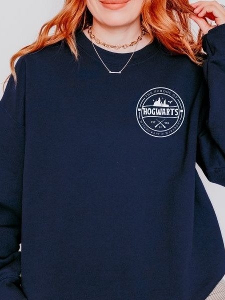 Magical School Badge Cozy Minimalist Fall Sweatshirt product image (9)