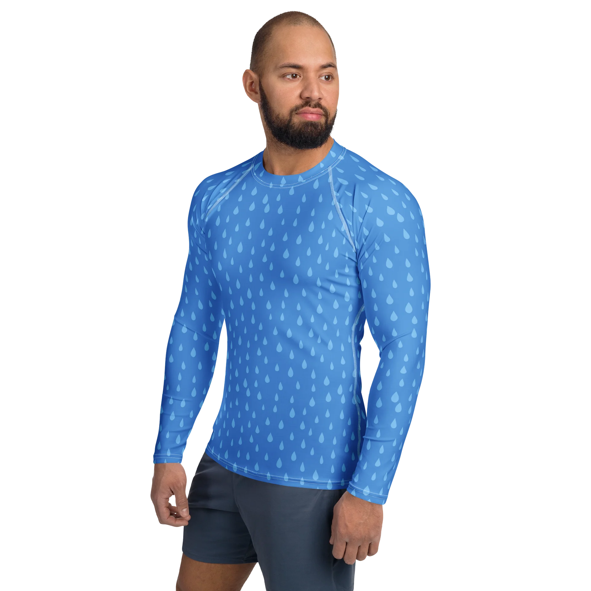 Comfortable Men's Rash Guard Unique Raindrops product image (3)
