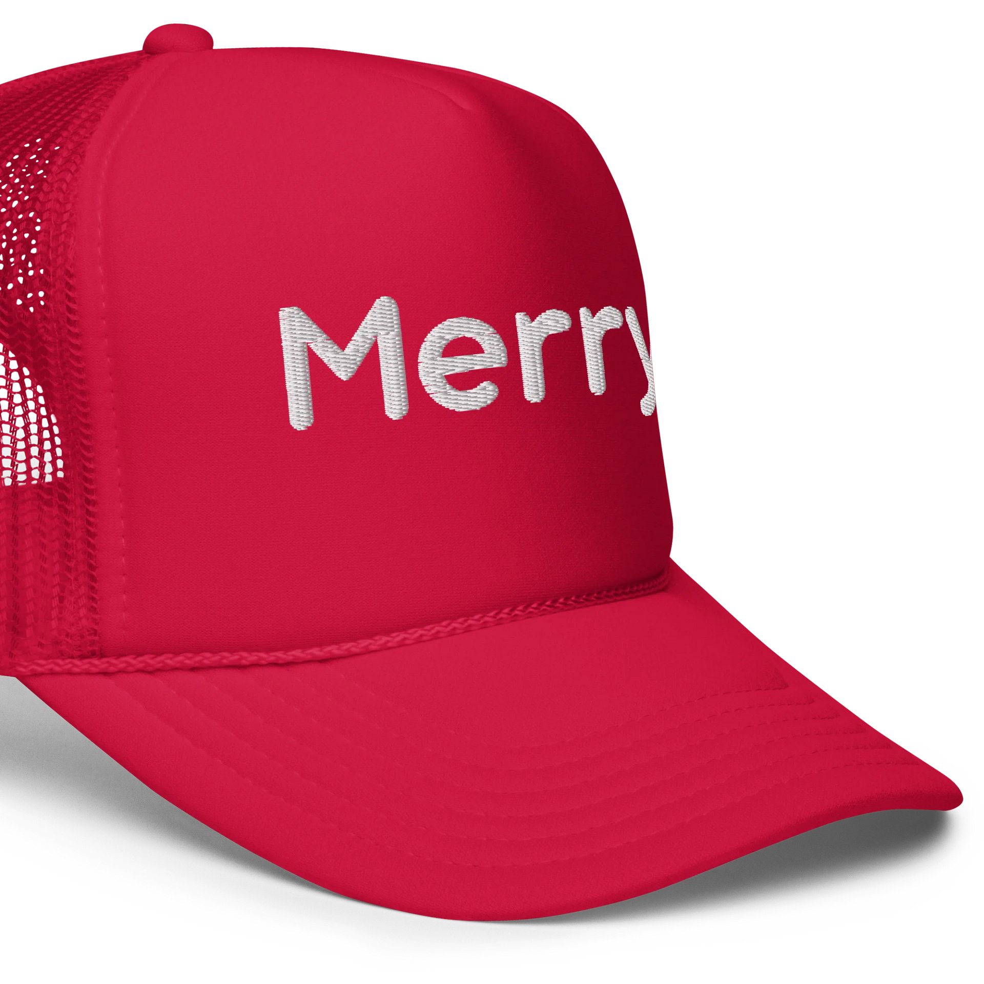 Merry Trucker Hat - 3D Puff Embroidery product image (5)