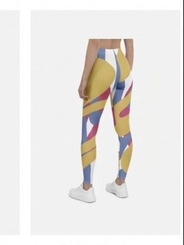 Retro Vibe Leggings – Geometrisches Linien-Design product image (3)