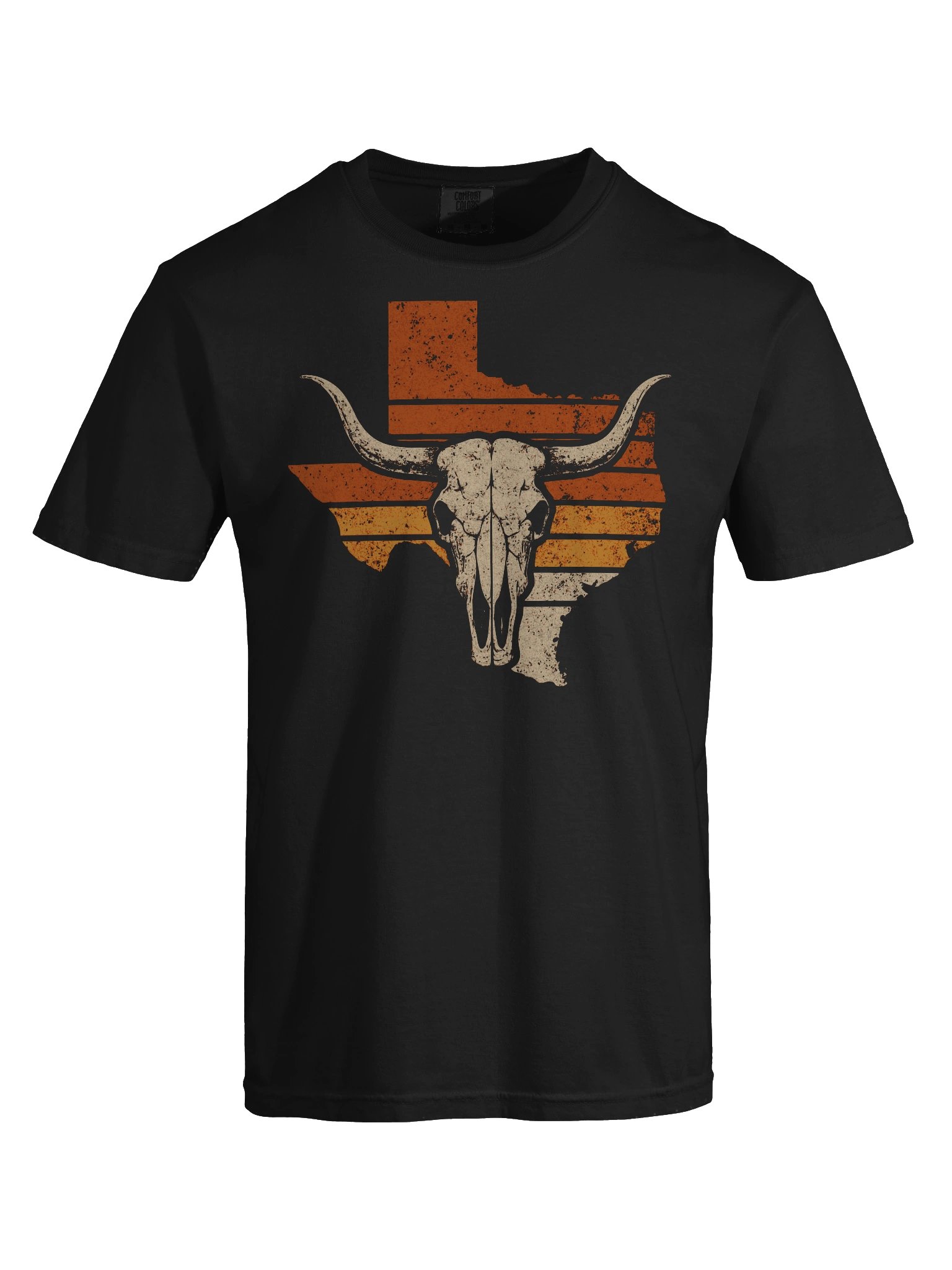 Texas Longhorn Skull State Outline T-Shirt | Vintage Western State Pride Tee product image (5)