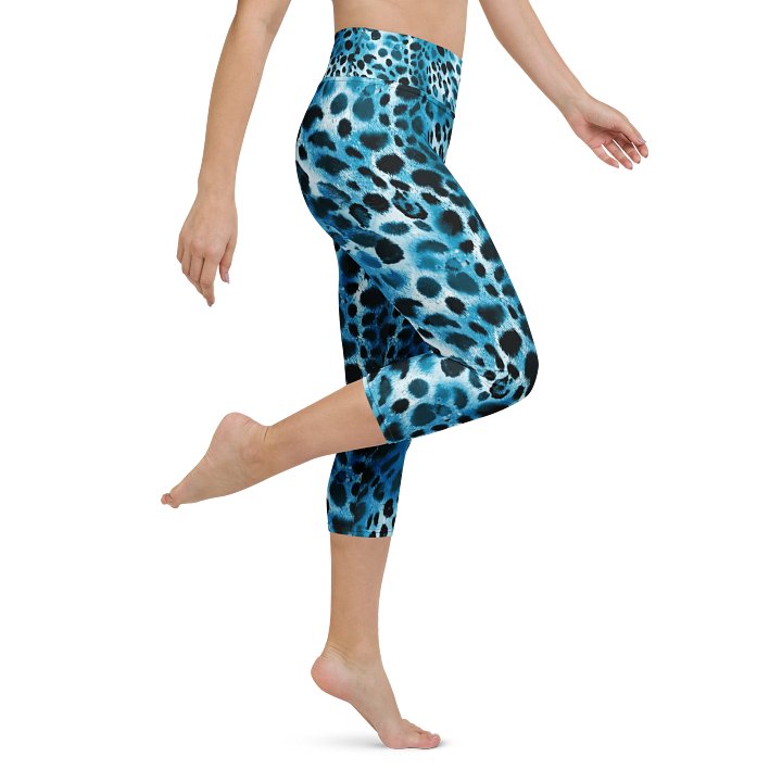 Blue Leopard Capri Leggings product image (1)