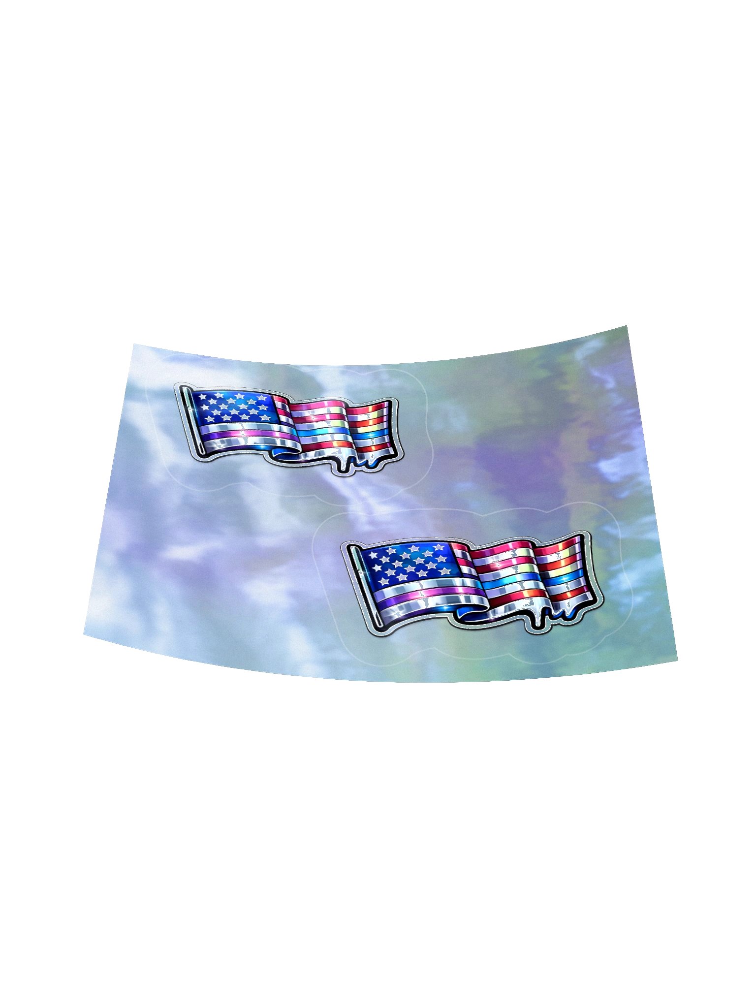 Holographic Chrome USA Flag Sticker 2-Pack product image (18)