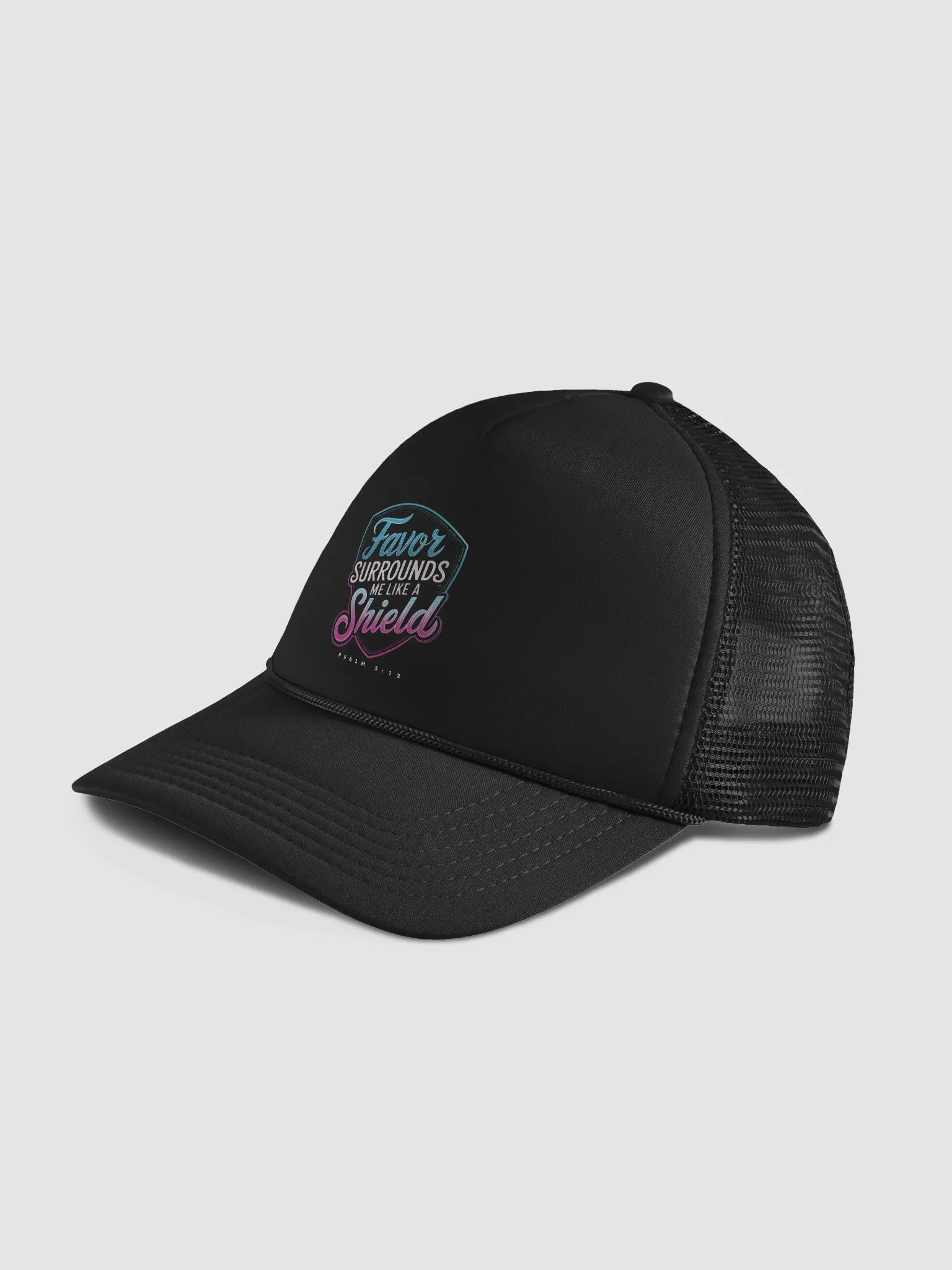 Favor surrounds me like a shield Trucker Hat product image (4)