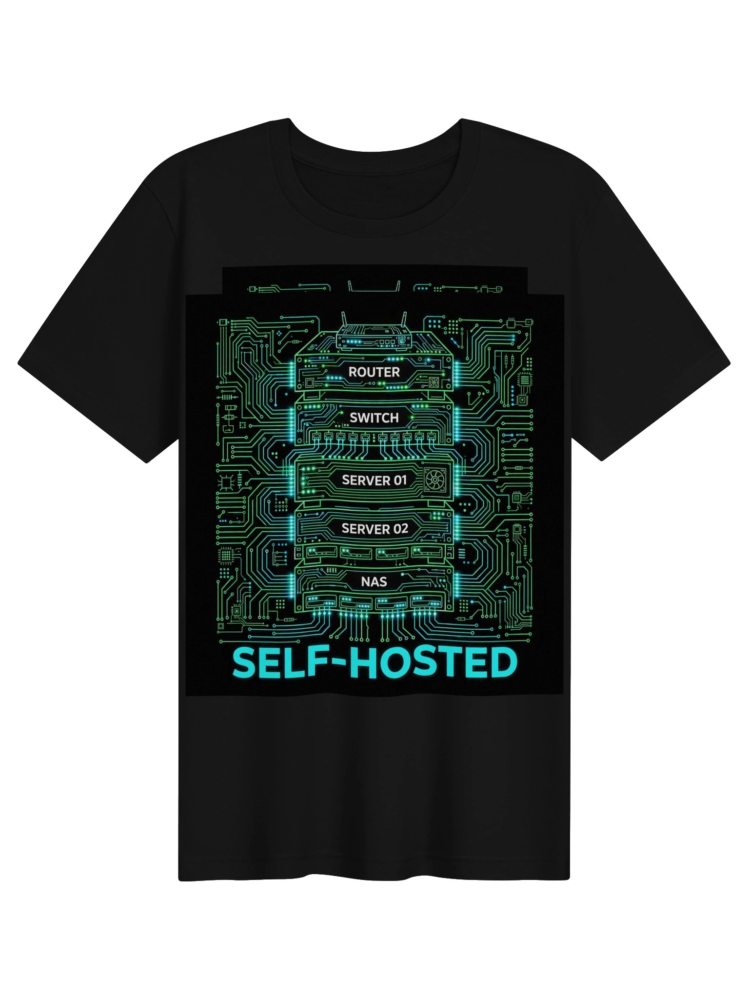 Self-Hosted Server Rack Tee product image (1)