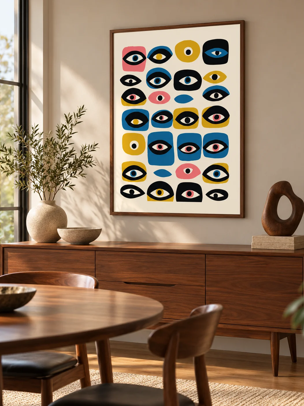 Abstract Eye Wall Art Mid Century Modern Geometric Poster Colorful Retro Printable Download Eclectic Bauhaus Decor product image (2)