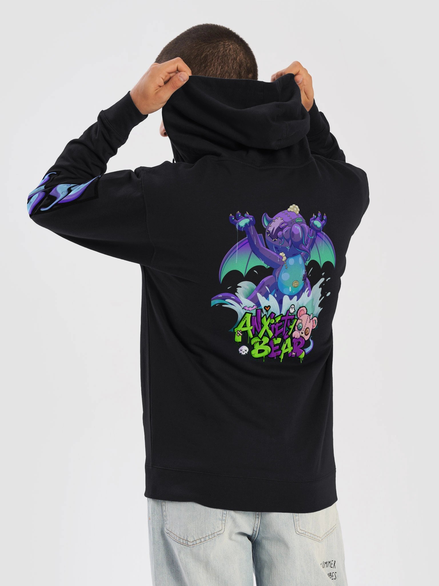 Anxiety Bear Bearthulu Zip Up Hoodie product image (24)