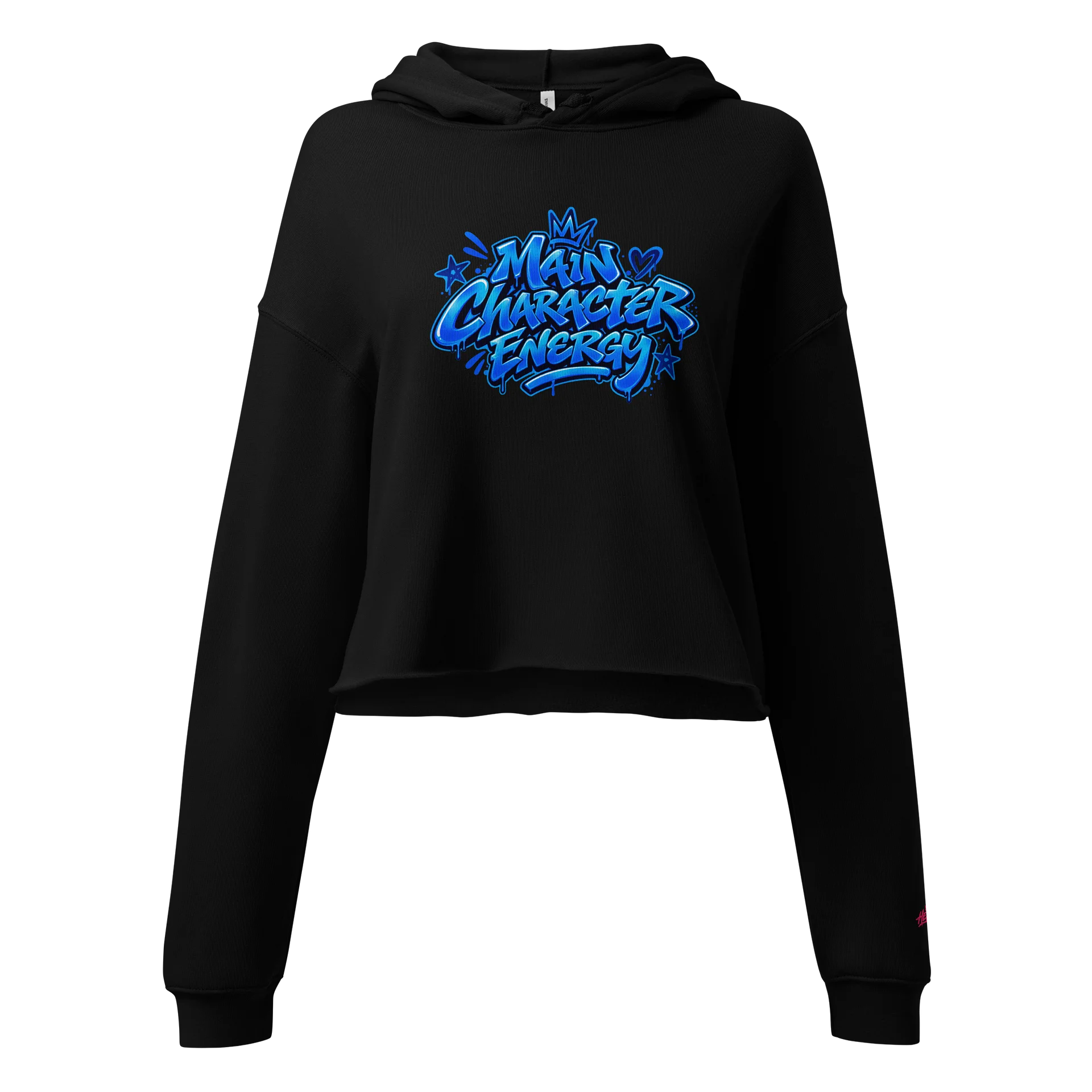 HERitage Main Character Energy Crop Hoodie In Blue product image (2)