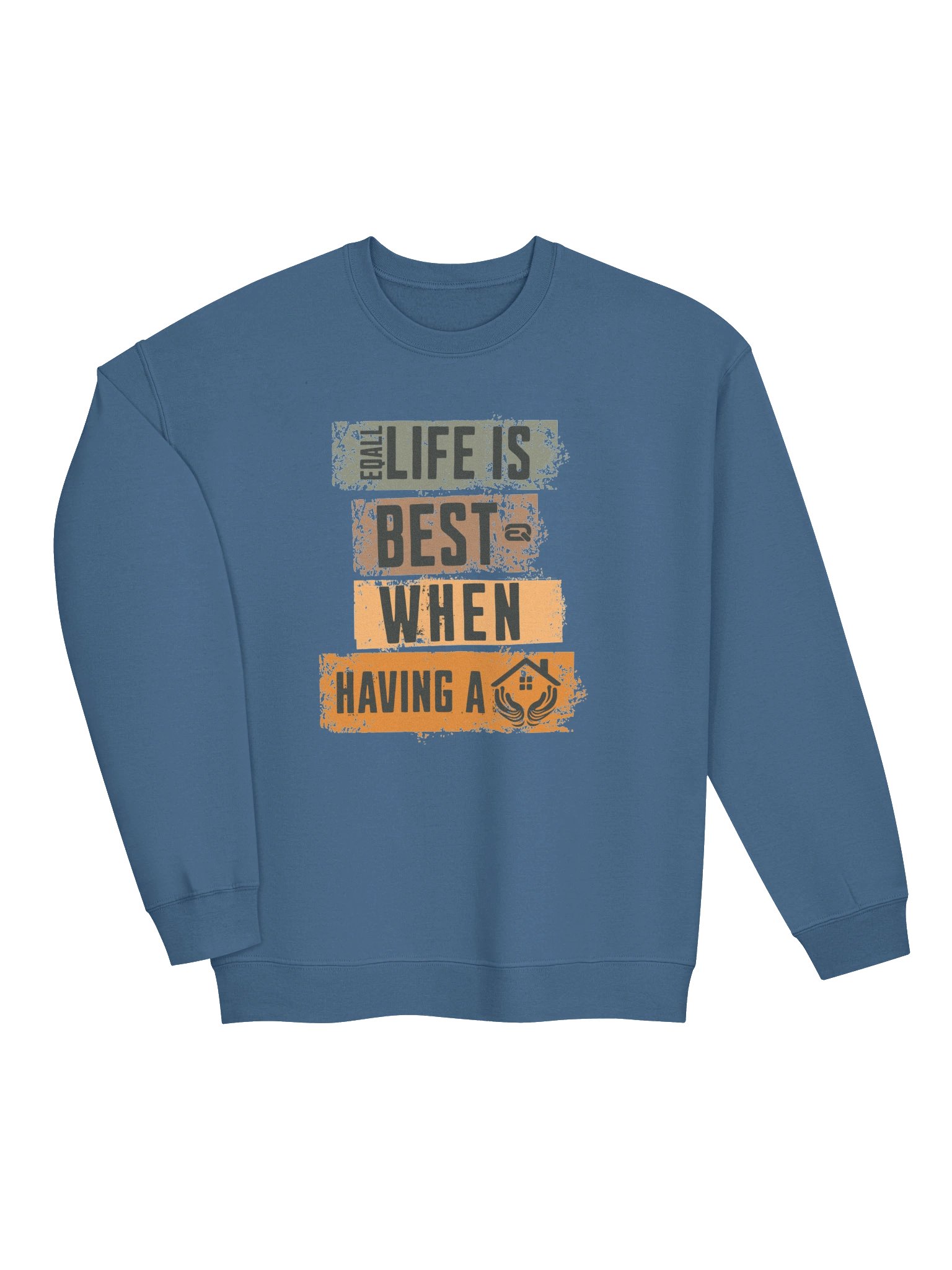 Life is best when having a home_Unisex Gildan Crewneck_R3CVR.i by EQALL® Essentials_Brown product image (32)