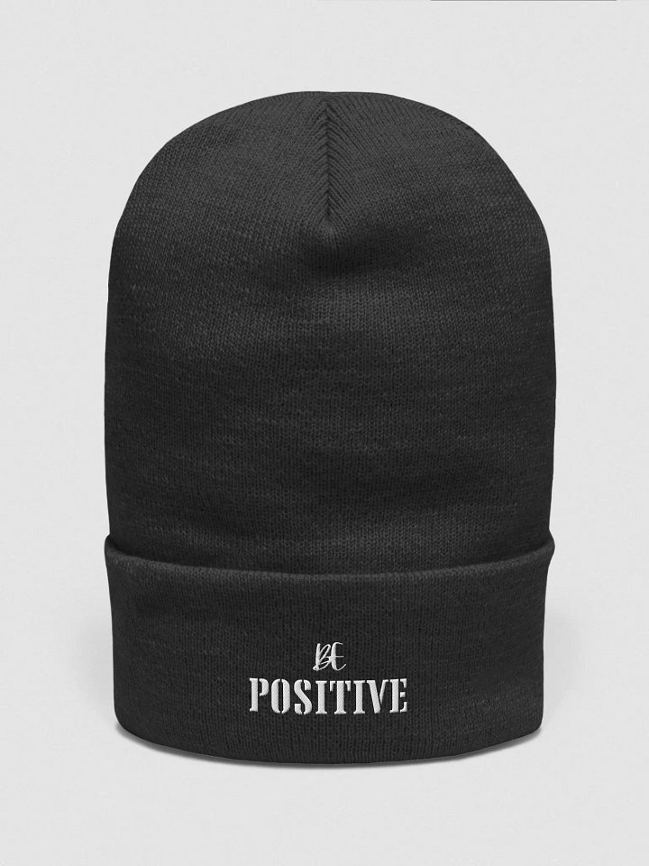 "Be Positive" Cuffed Beanie - Stylish & Motivational Winter Hat product image (2)