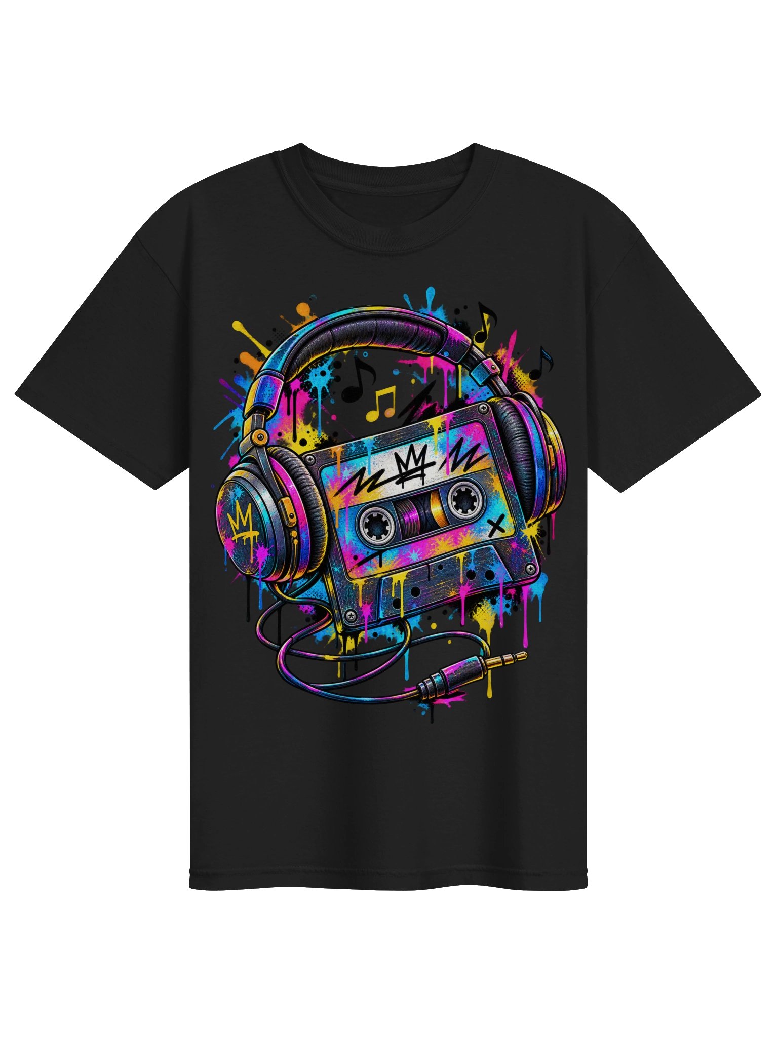 Retro Graffiti Boombox T-Shirt | Colorful 80s 90s Music Tee | Street Art Cassette Headphones Shirt | Unisex DJ Hip Hop Gift product image (3)