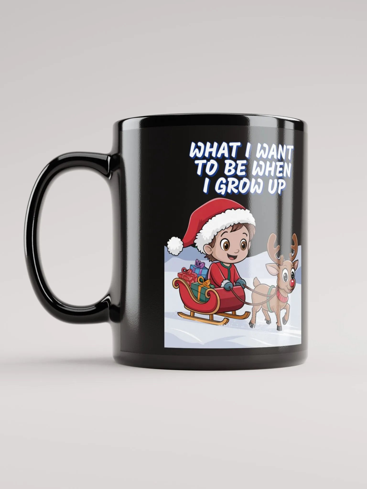 What I Want To Be When I Grow Up - Young Santa Black Mug product image (11)