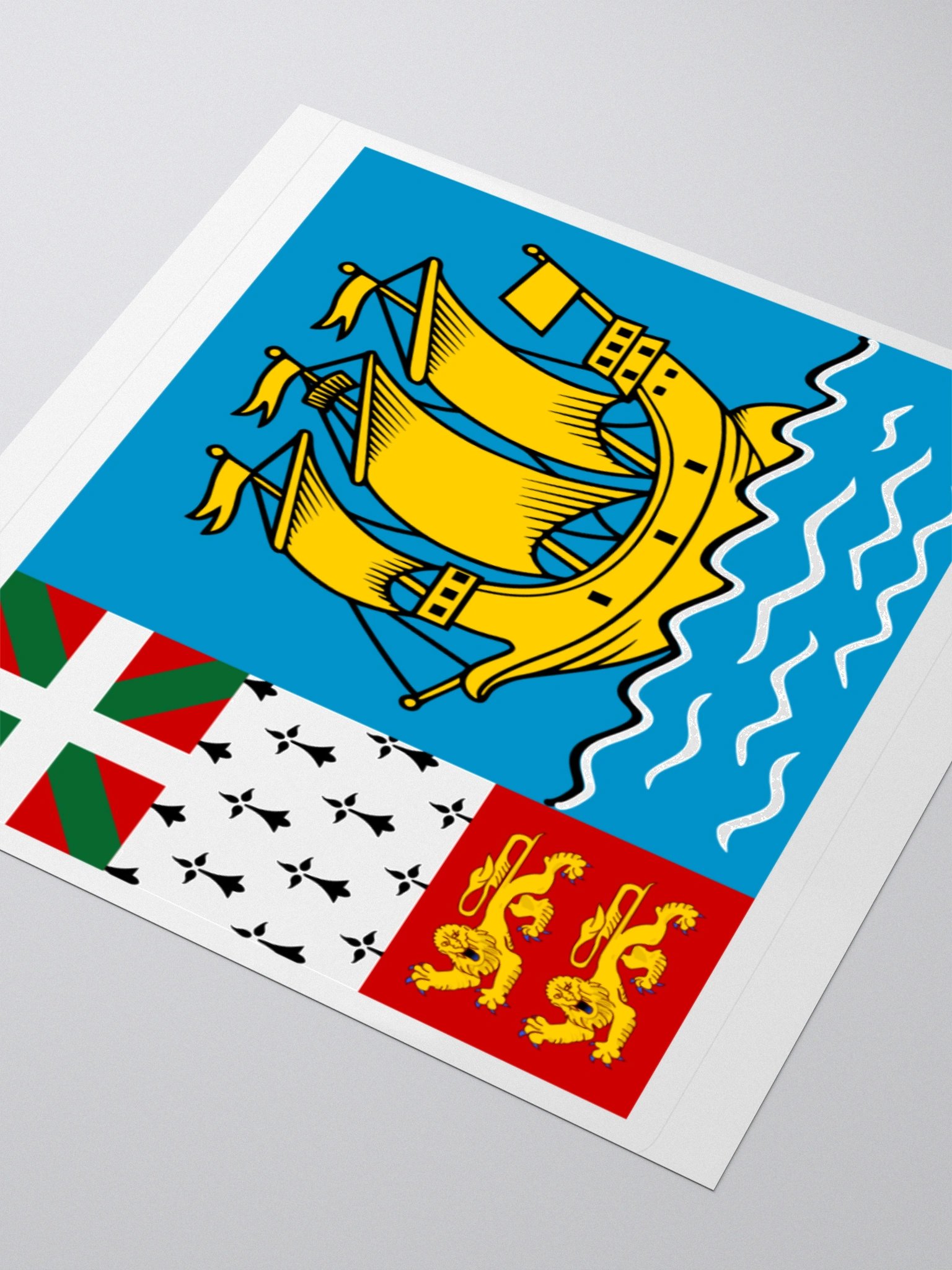 Saint Pierre and Miquelon Flag Sticker - Durable Vinyl for Indoor Use - Multiple Sizes Available product image (8)