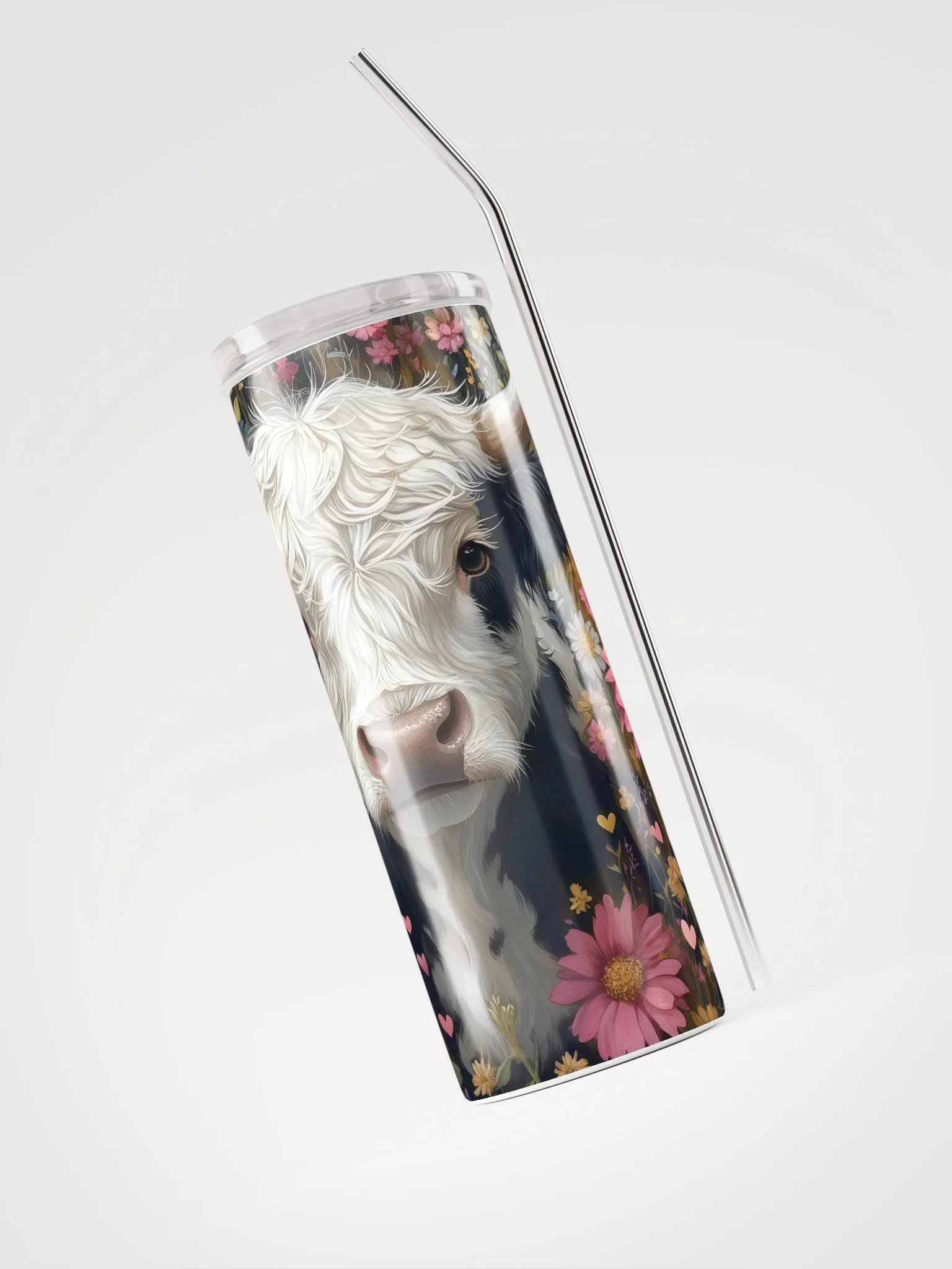 Floral Cow Stainless Steel Tumbler product image (4)