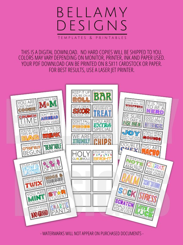 Finals Week Care Package Gift Tags - Middle School, High School & College product image (8)