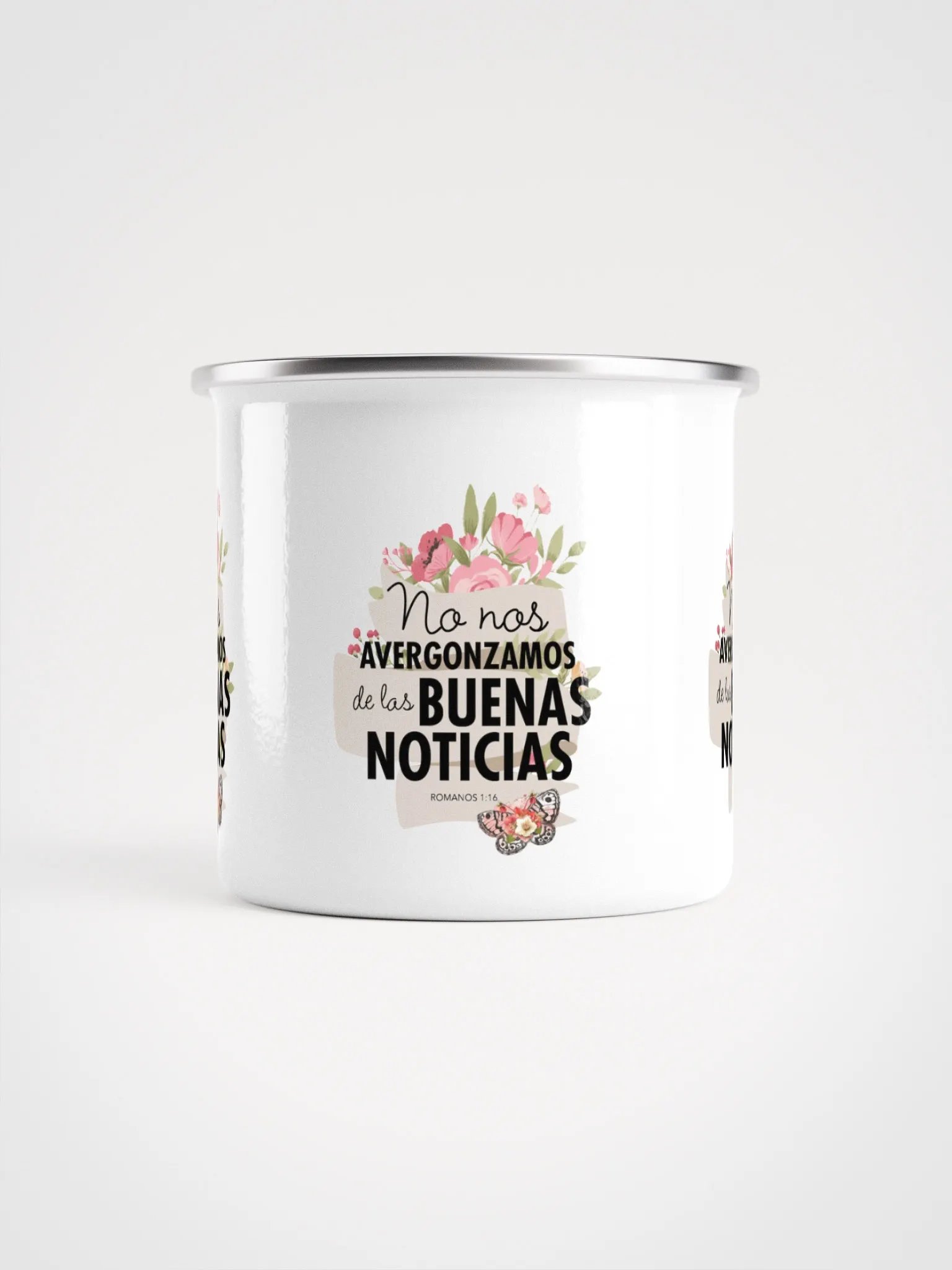 'No Nos Avergonzamos de las Buenas Noticias' Enamel Mug product image (1)