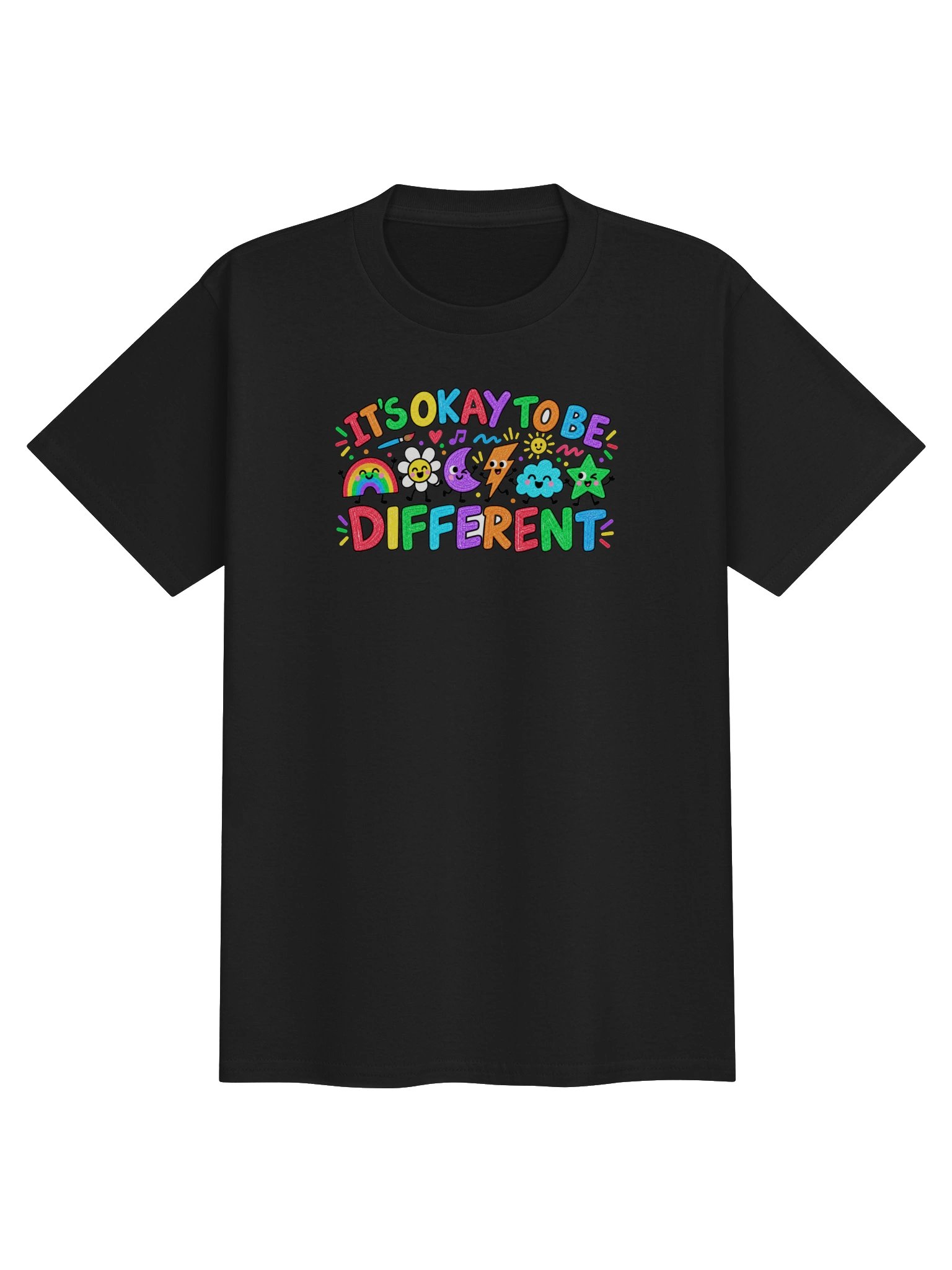 "Its Okay to be different" kids Tshirt Black product image (1)