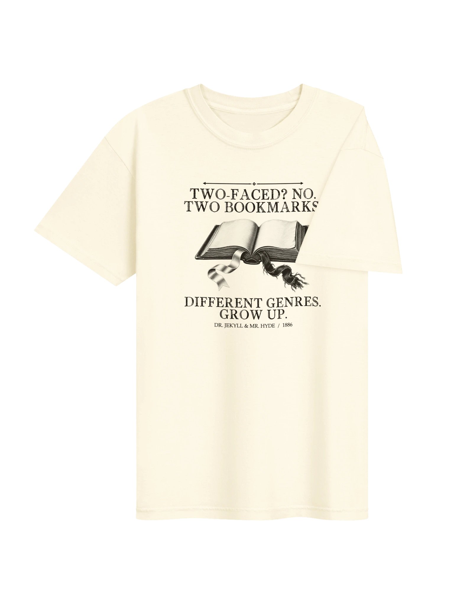 Two Bookmarks Genres -- The Strange Case of Dr Jekyll and Mr Hyde Tee (Light) product image (13)