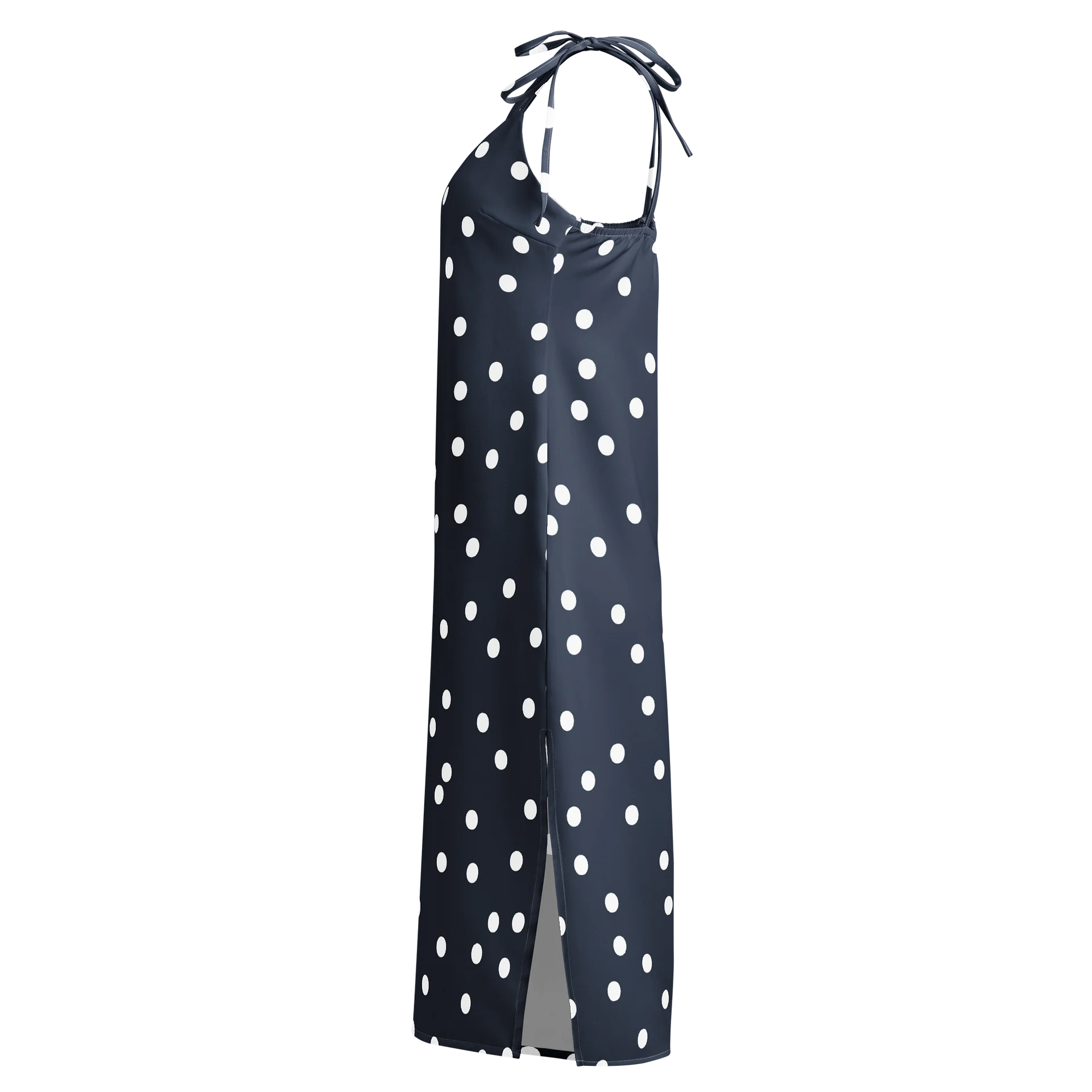 Classic Polka Dot Tie-Strap Midi Dress product image (3)