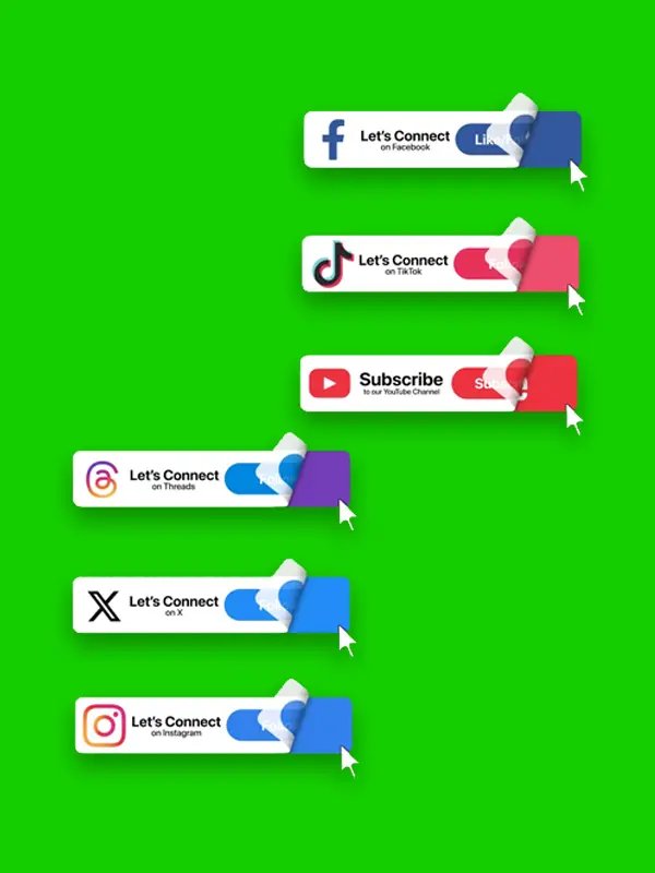 Social Media Green Screen Buttons Pack (MOV Files) – Transparent Background product image (1)