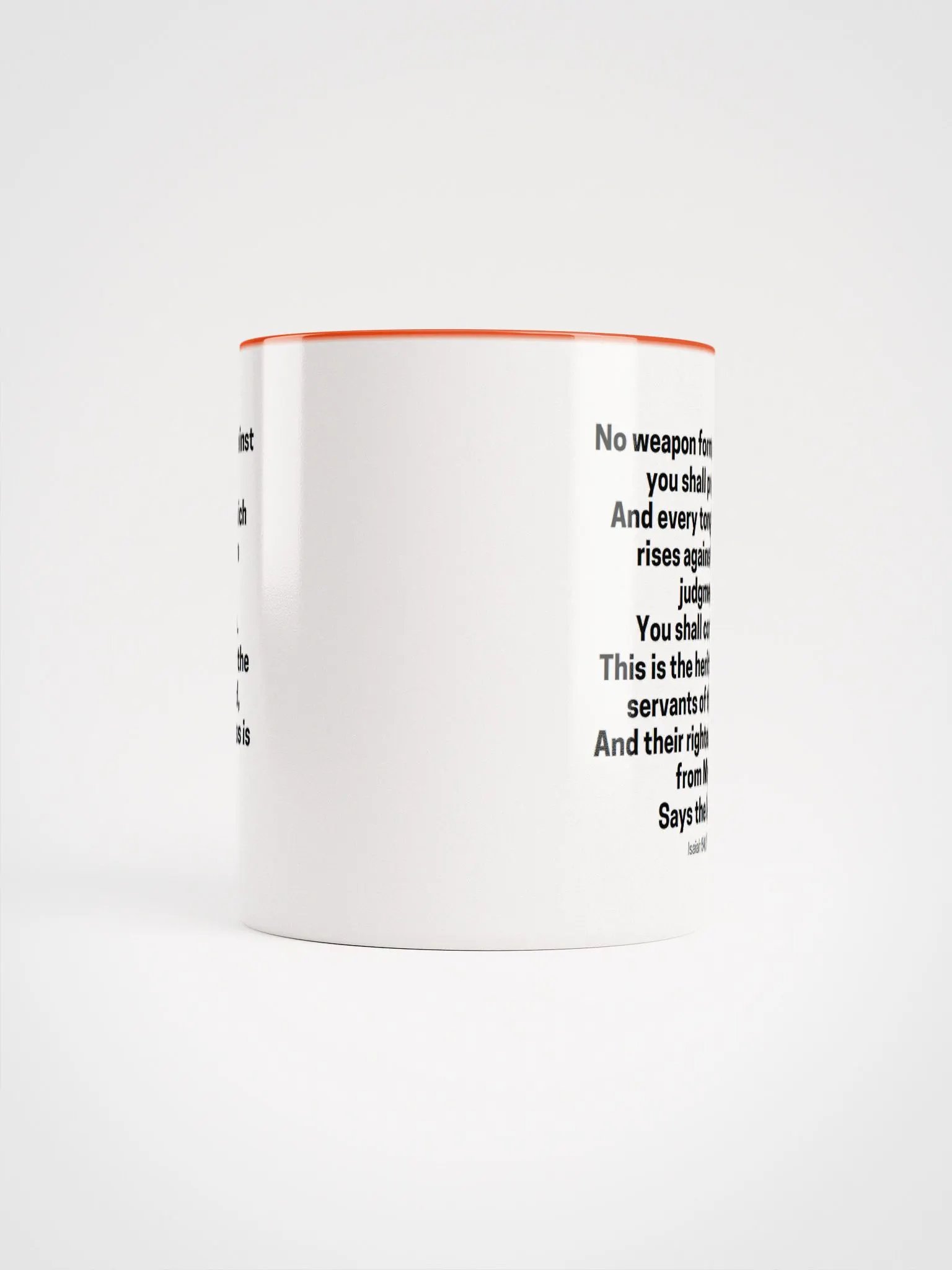 No Weapon Formed Against You Shall Prosper Isaiah 54:17 Two-Tone Mug 11/15oz product image (5)