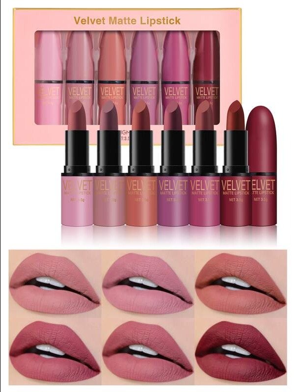 6 Colors Velvet Matte Lipstick Set product image (1)