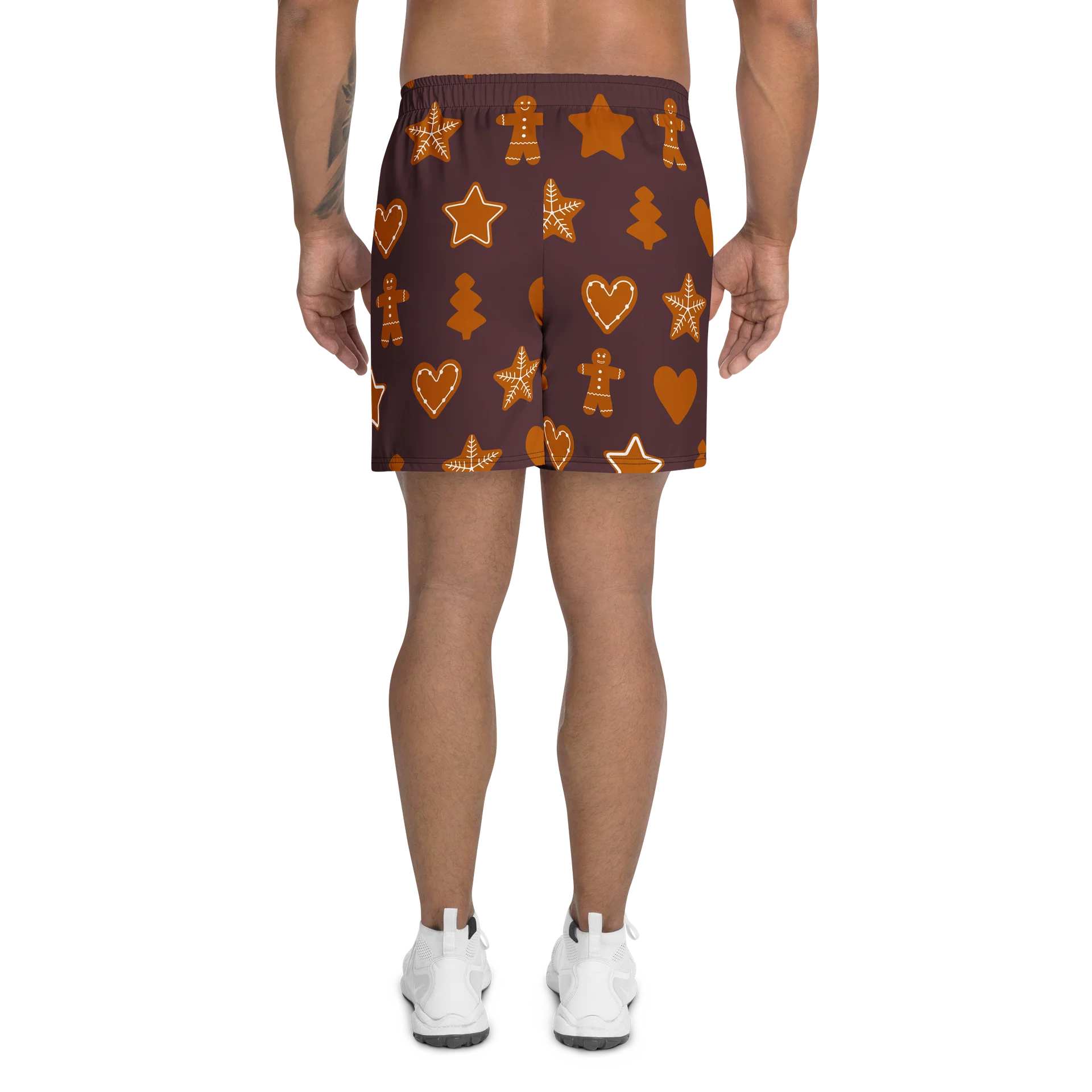 Festive Gingerbread All-Over Print Athletic Shorts product image (4)