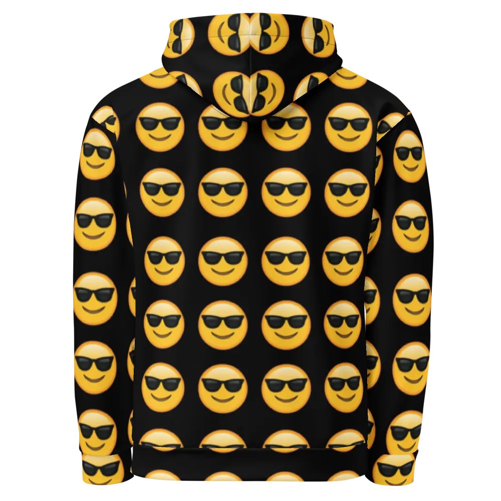 Cool Emoji - Black - All-Over Print Recycled Unisex Hoodie product image (2)